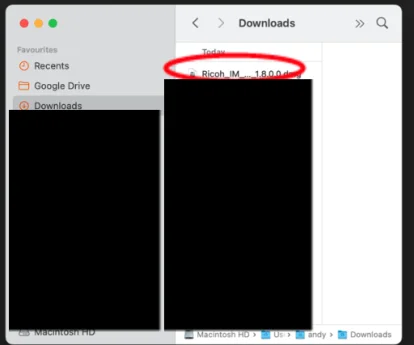 Inception - MacOS’a Ricoh Sürücüsünün Yüklenmesi