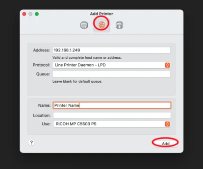 Inception - MacOS’a Ricoh Sürücüsünün Yüklenmesi