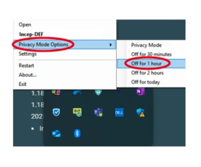 „Inception“ – privatumo režimo įjungimas „Datto RMM“