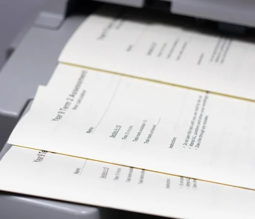 Papier, das den Drucker verlässt
