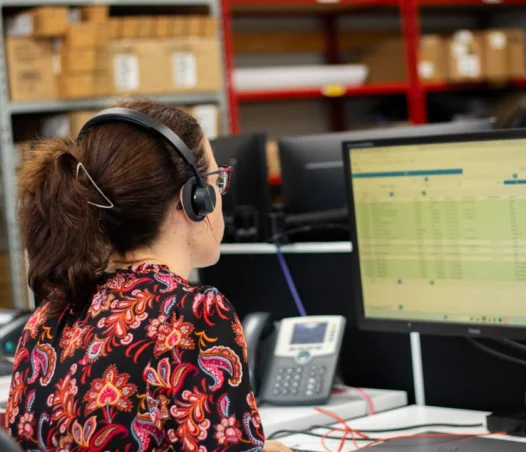 kvinde, der bruger en computer